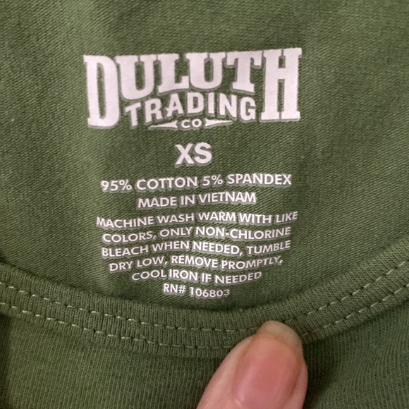 Duluth Trading No-Yank Tan, olive green XS - Picture 2 of 2
